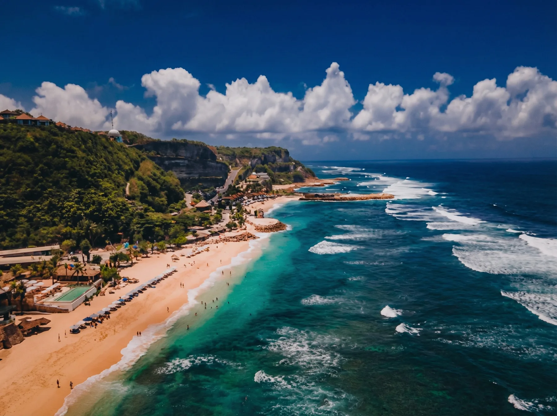 メラスティビーチの美しい海岸線